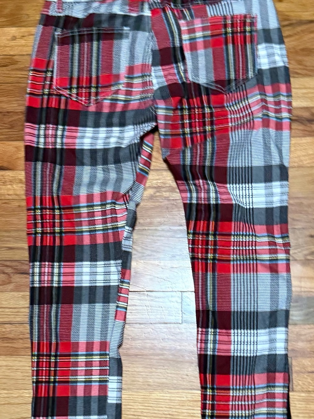 Decibel Slim Fit Stretch Plaid Men’s 34x32 Pants Red Black Gray - Picture 7 of 8